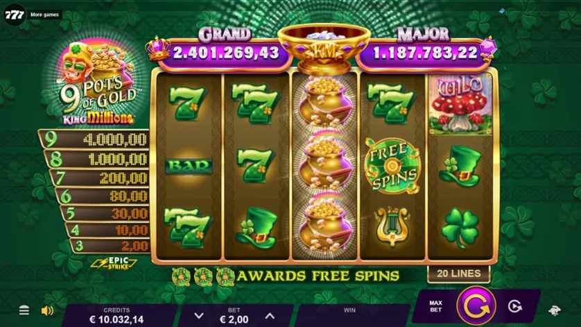 9 Pots of Gold King Millions Slot Demo - Free Play slot